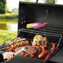 Charcoal BBQ Grill Smoker with Side Shelves, Portable Barrel Barbecue Grill Outdoor with Temperature Gauge, Warming Rack, Stainless Steel Racks, and Air Vents for Camping and Garden Image 6