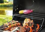 Charcoal BBQ Grill Smoker with Side Shelves, Portable Barrel Barbecue Grill Outdoor with Temperature Gauge, Warming Rack, Stainless Steel Racks, and Air Vents for Camping and Garden