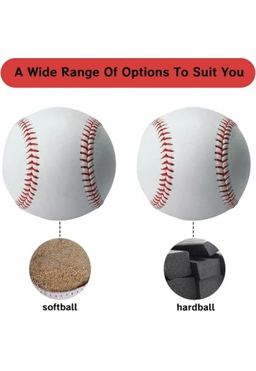 Standard 9-Inch Baseball, One Soft And One Hard Two Baseball Ball, Rounders Ball for Practice & Games, Ball Training Baseball for Outdoor Sports for Youth And Adult