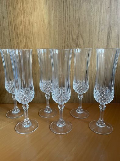 6 Vintage Champagne Flutes