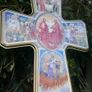 Cross. Crucifix Jesus Christ Decoupage Crucifix Wooden Scenes of His Life wall 15,4" x 11" Image 9