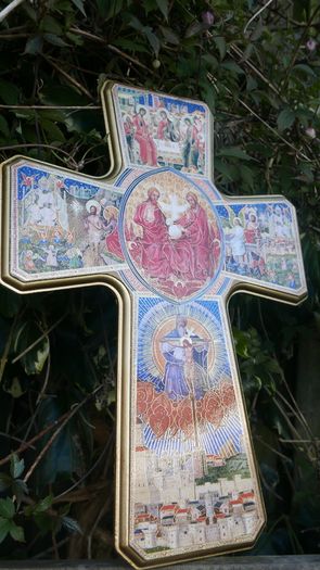 Cross. Crucifix Jesus Christ Decoupage Crucifix Wooden Scenes of His Life wall 15,4" x 11"