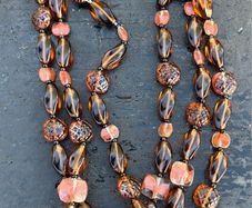 Vintage West German glass bead costume necklace c1960
