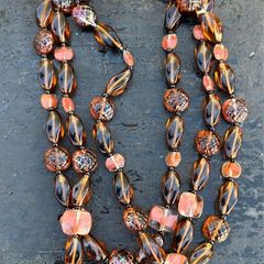 Vintage West German glass bead costume necklace c1960