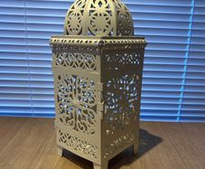 Decorative Cream Metal Moroccan-Style Lantern
