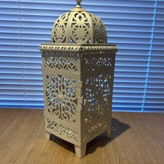 Decorative Cream Metal Moroccan-Style Lantern