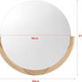 Wall Mirror 61 x 64 cm Round Natural  Frame for Hanging Image 4
