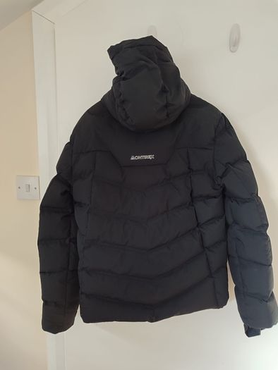 Montirex Black Puffer Jacket Hooded Winter Coat - size S