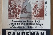 Vintage  Sandeman Brown Bang Sherry label