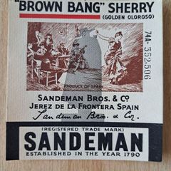 Vintage  Sandeman Brown Bang Sherry label