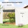 4 x 3 x 2 m Polytunnel Greenhouse w/ Roll-up Side Walls, Steel Frame Walk-in Grow House Tent w/ Zippered Door and 8 Windows and Reinforced Cover Image 5