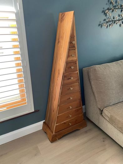 Unique Solid Hardwood Pyramid Chest of Drawers