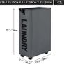 Slim Laundry Basket with Leather Handle on Wheels (4 Colors), Foldable Corner Storage Bins, Collapsible Rolling Laundry Hamper (Dark Grey, Slim) Image 2