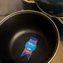 Teflon three piece saucepan set green & gold Image 2