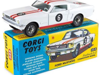 Corgi Toys 325 - Ford Mustang Fastback 2 + 2 Competition Model Re-Issue