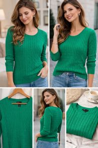 Beautiful Green Sweater Jones New York - 100% Cotton Size: M