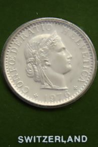 Switzerland 1976 Coin Stamp cover BUNC Libertas