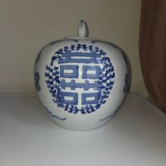 Vintage Chinese Large Blue and White Ginger Jar