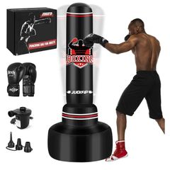 Punching Bag with Stand Adult 70 Free Standing Boxing Bag with Boxing Gloves and Electric Air Pump, Women Men Stand Kickboxing Bags for Training MMA Muay Thai Fitness Beginners