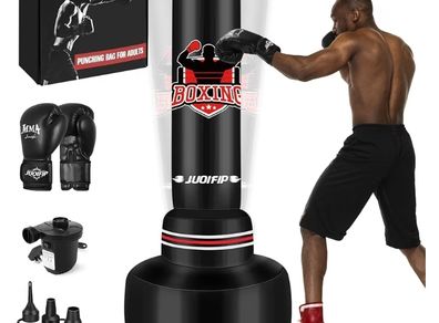 Punching Bag with Stand Adult 70 Free Standing Boxing Bag with Boxing Gloves and Electric Air Pump, Women Men Stand Kickboxing Bags for Training MMA Muay Thai Fitness Beginners