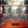 Antique 3-Decanter Wooden & Brass Tantalus Image 4