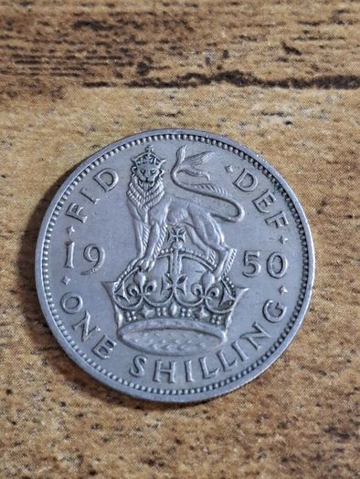 Great Britain UK 1950 One Shilling George VI English Crest Coin - free standard postage