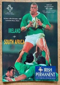 Very Rare 1998 Ireland v South Africa - November International Programme
