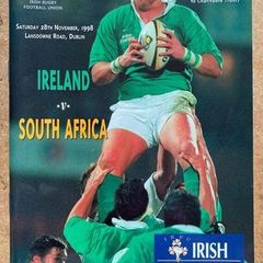 Very Rare 1998 Ireland v South Africa - November International Programme