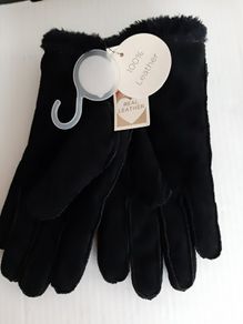 new black suede/leather gloves tag attached