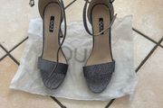 Sparkling silver high heels
