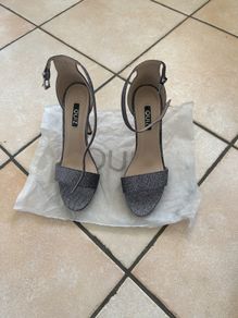 Sparkling silver high heels