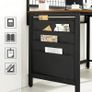 Desk with Mesh Panel, Computer Table, Computer Table, with Fabric Storage Pockets, for Photos, Stationery, Industrial Style, Rustic Brown and Black Image 3