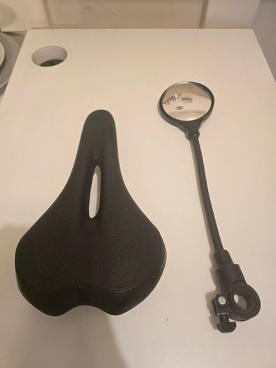 Trek Bike Seat + Rearview Mirror