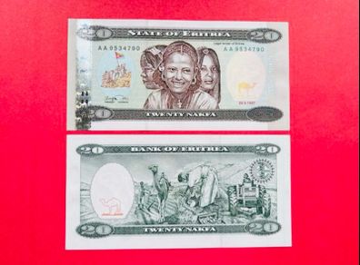 Eritrea   20. Nakfa. 1997  Pick 4a. ( Uncirculated )
