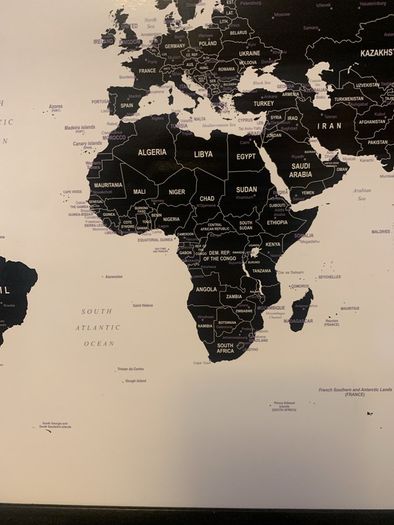 framed world map 60 x 40 cm