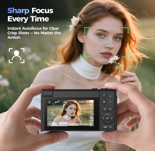Digital Camera 4K for Photography Vlogging: 64MP Cameras for Video - 16X Zoom Photo Camera