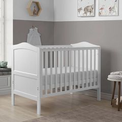 Nested Alexandra Mini Wooden Cot Bed White Disassembled All Parts Included