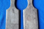 Pair of antique ribbed butter pats