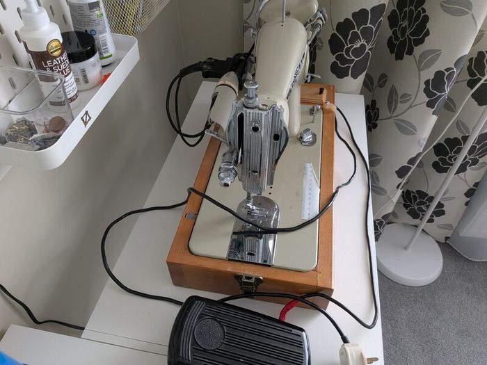 Vintage cased Sovereign electric sewing machine