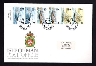 1997 Isle of Man Ships definitive Booklet stip addressed First Day Cover (FDC)