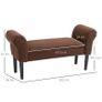 Bench Banquette Contemporary Design curved armrests Great Comfort 102L x 36l x 51H cm Brown Image 3