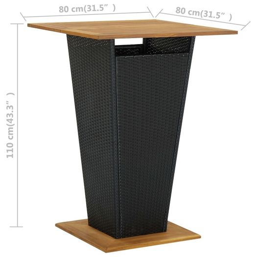 5 Piece Garden Bar Set Black