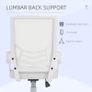 Mesh Office Chair, Computer Desk Chair with Flip-up Armrests, Lumbar Back Support and Swivel Wheels, White Image 5