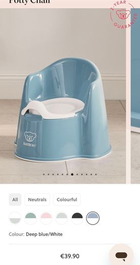 Baby Bjorn Potty Chair Blue/White + FREE Toilet Seat + Bambino Mio Potty Training Pants