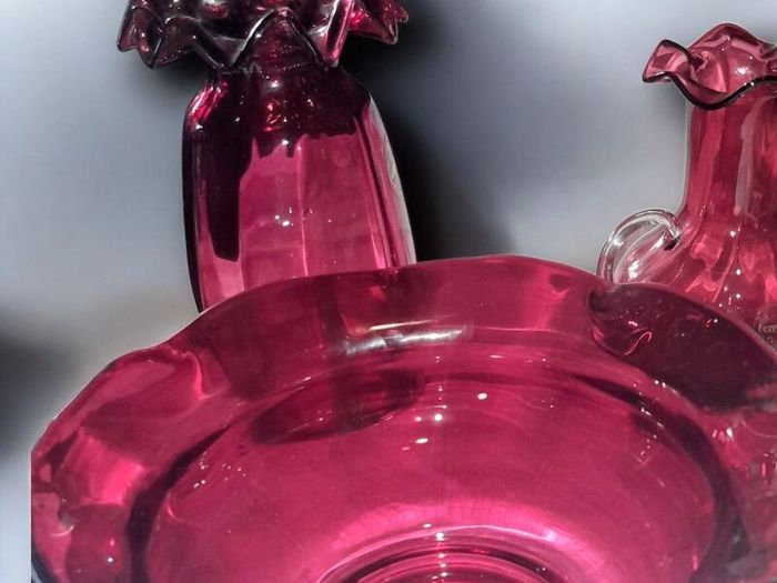Royal Scot handmade cranberry glass lot
