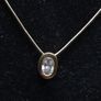 Solvar 9ct Gold Solitaire Necklace White Stone 41cm Hallmarked Image 2