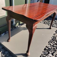 Vintage Queen Anne Style Side Table  Mahogany Finish