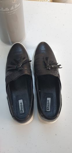 DUNE leather tassel brogue slip-ons Sz 40 (7-7.5UK)