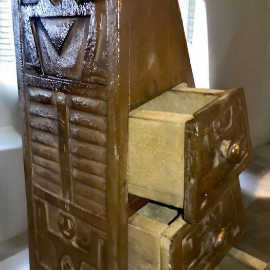 Unique handcarved large pyramid storage box