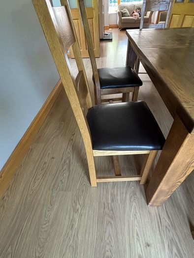 Extendable dining table and chair set for sale